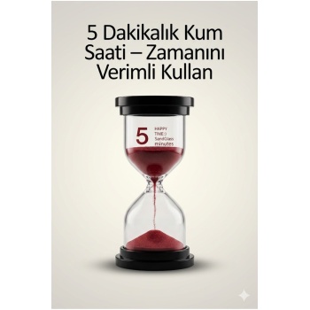 ® Yeni Ürün 5 Dakikalık Kum Saati ZamanlayıcıKIRMIZI Dekoratif Masa Saati 4 Renk Seçeneği